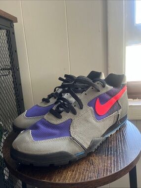 Nike Grey, Purple & Red Retro Runner Sneakers